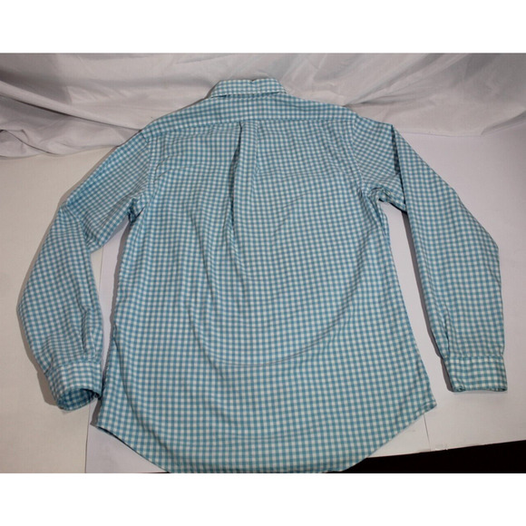 Ralph Lauren Classic Fit Blue Gingham Plaid Men's M Button-Down Shirt Flesh Pony - Picture 6 of 11